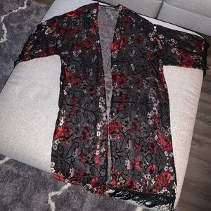 Long Floral Cardigan